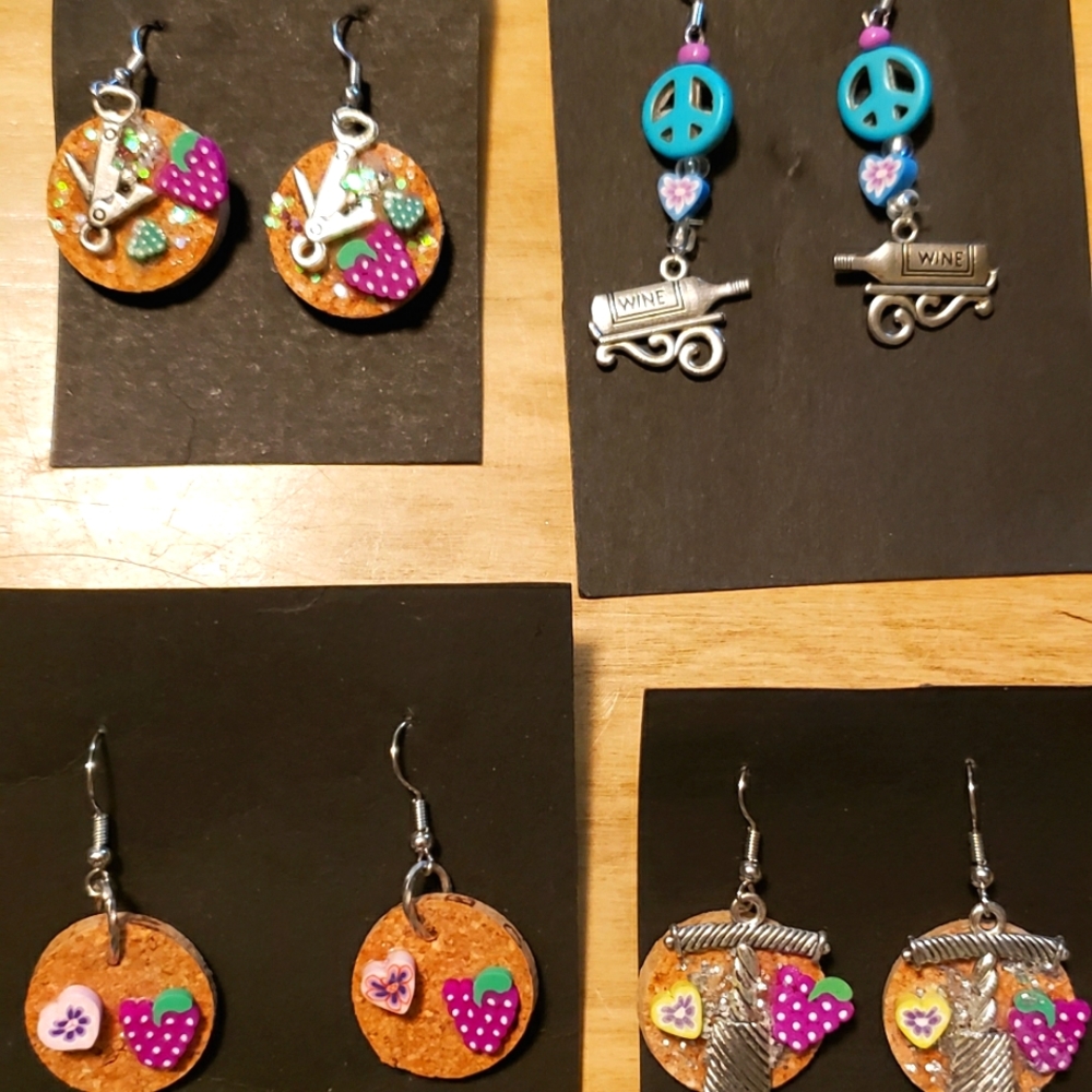 Homemade/Repurposed Wine Earrings